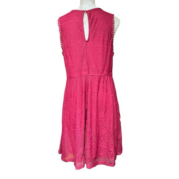 Burgundy Lace Mini Dress XL Dark Fairy Romantic Coquette Fairycore Fit Flare